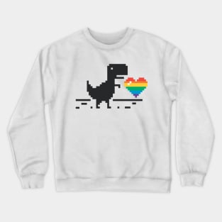 DINOSAURS NO CONNECTION PRIDE PIXEL ART LGBT IN LOVE Crewneck Sweatshirt